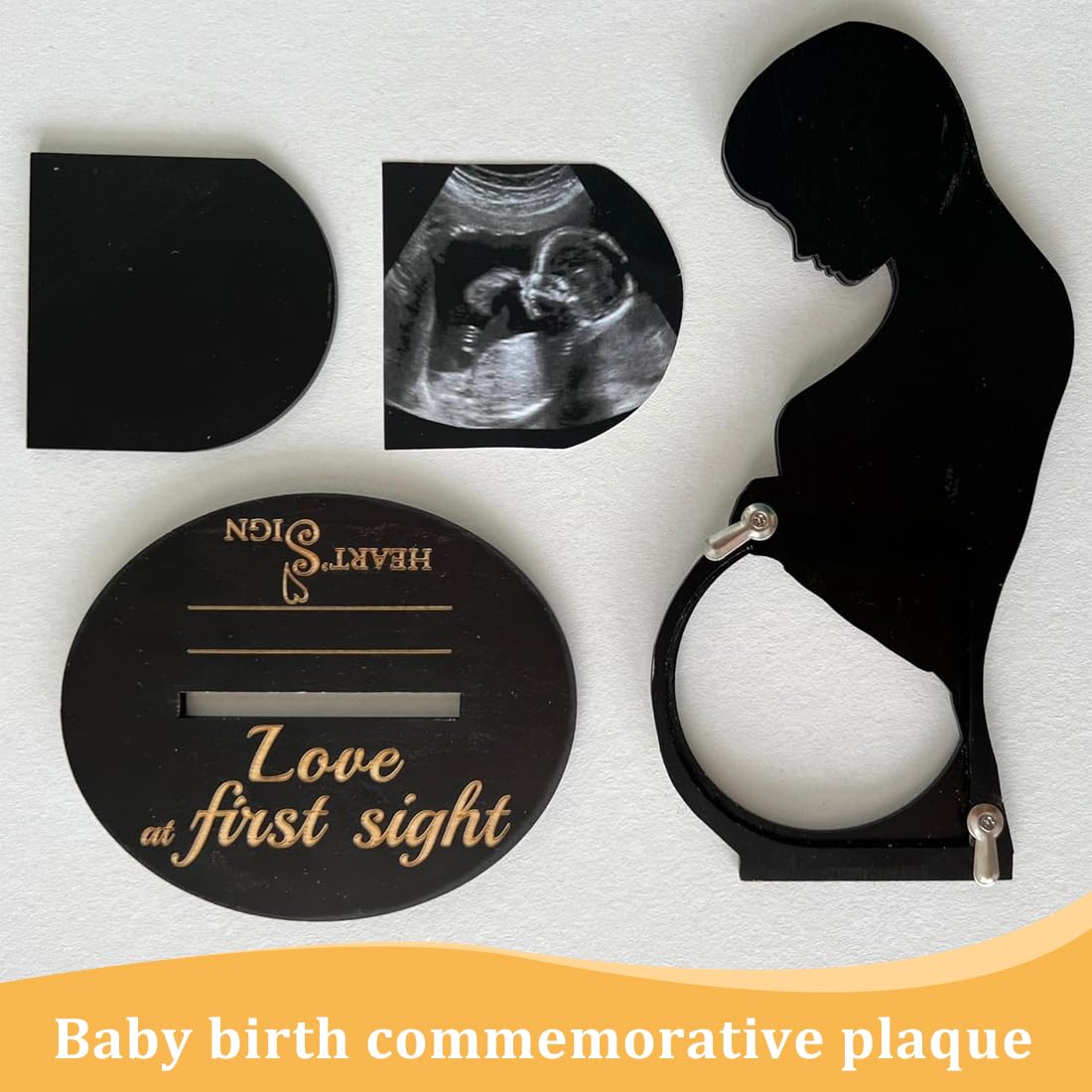 1pcs Cadre Photo Femme Enceinte, Cadres Image Echographie à Bébé, Support Photo Ultrason, Idée Fête des Mères Amie Enceinte, Cadre Sonogramme Révélation Bébé, Cadeau Grossesse, Original