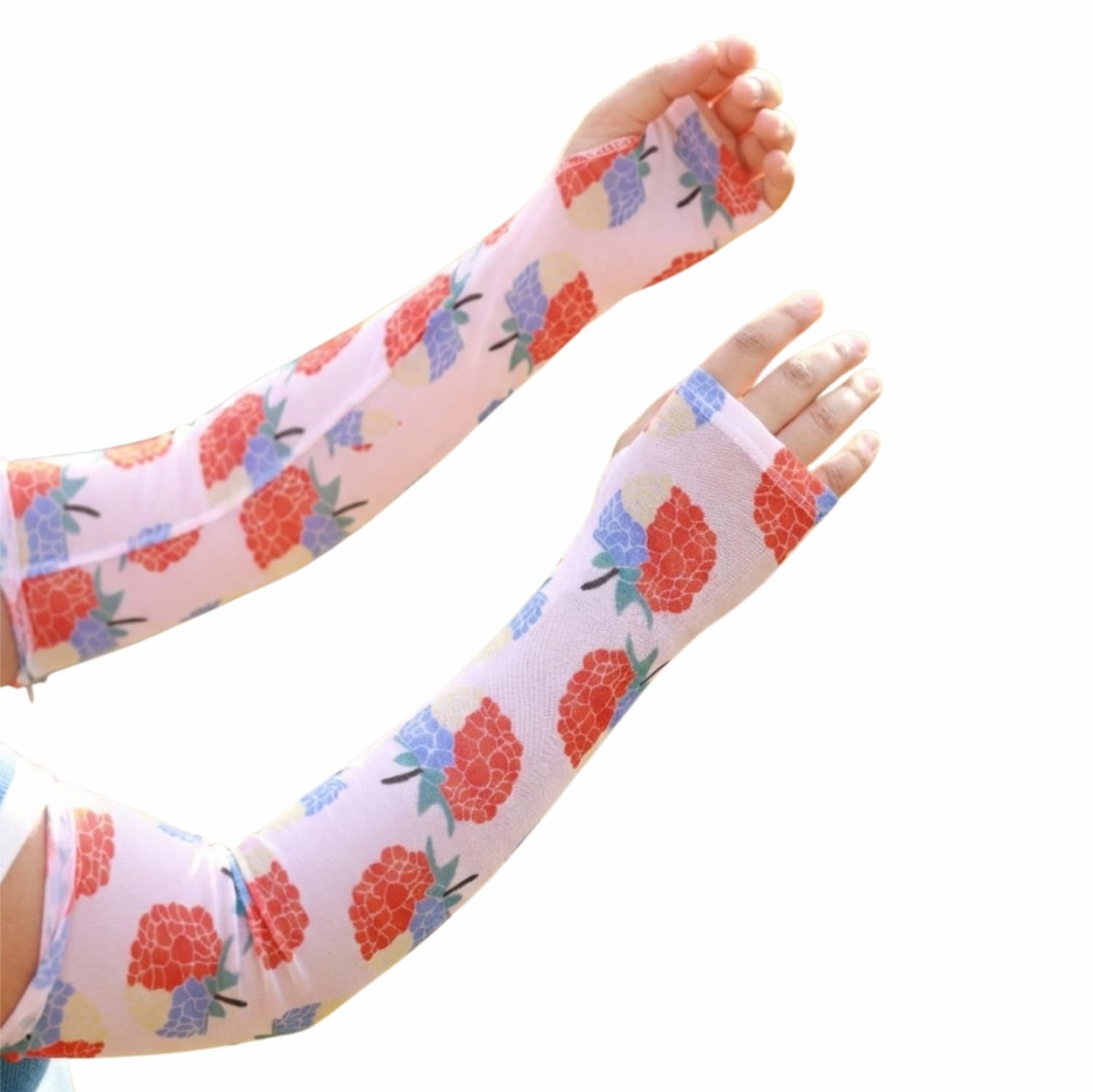 Pick Ur Needs Colorful Sun Protection Arm Sleeves With Thumb Holes for Women & Girls UV Cooling Sleeves for Running, Hiking, Sports, Outdoor Use-image-40