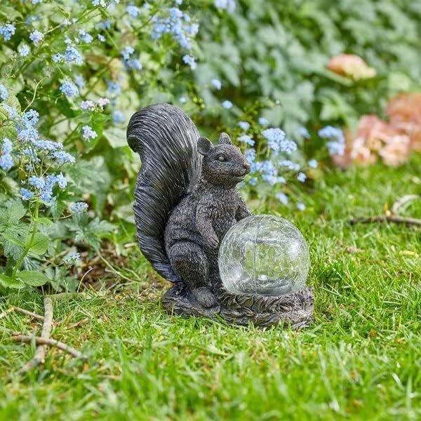 Garden Mile Solar Squirrel Statue Light Outdoor LED Garden and Patio Ornament with Multicoloured LED Lights - Image 3