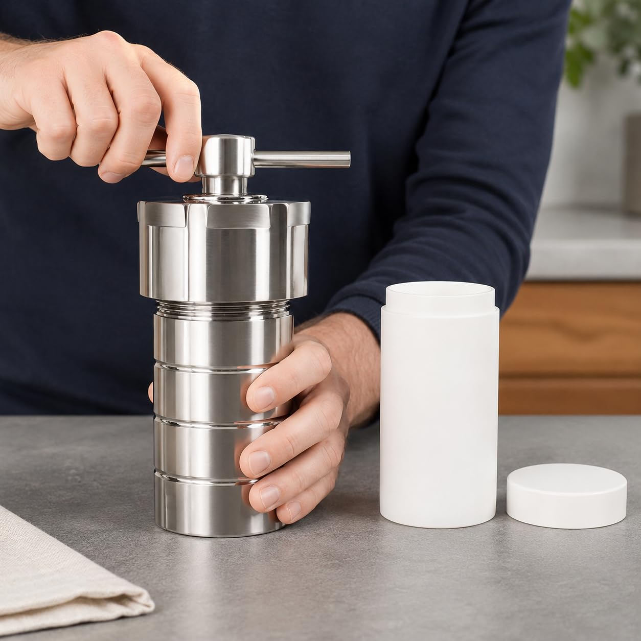 Hydrothermischer Autoklavreaktor, 304 Edelstahl PTFE ausgekleidetes Gefäß für Laborsynthese und Verdauung