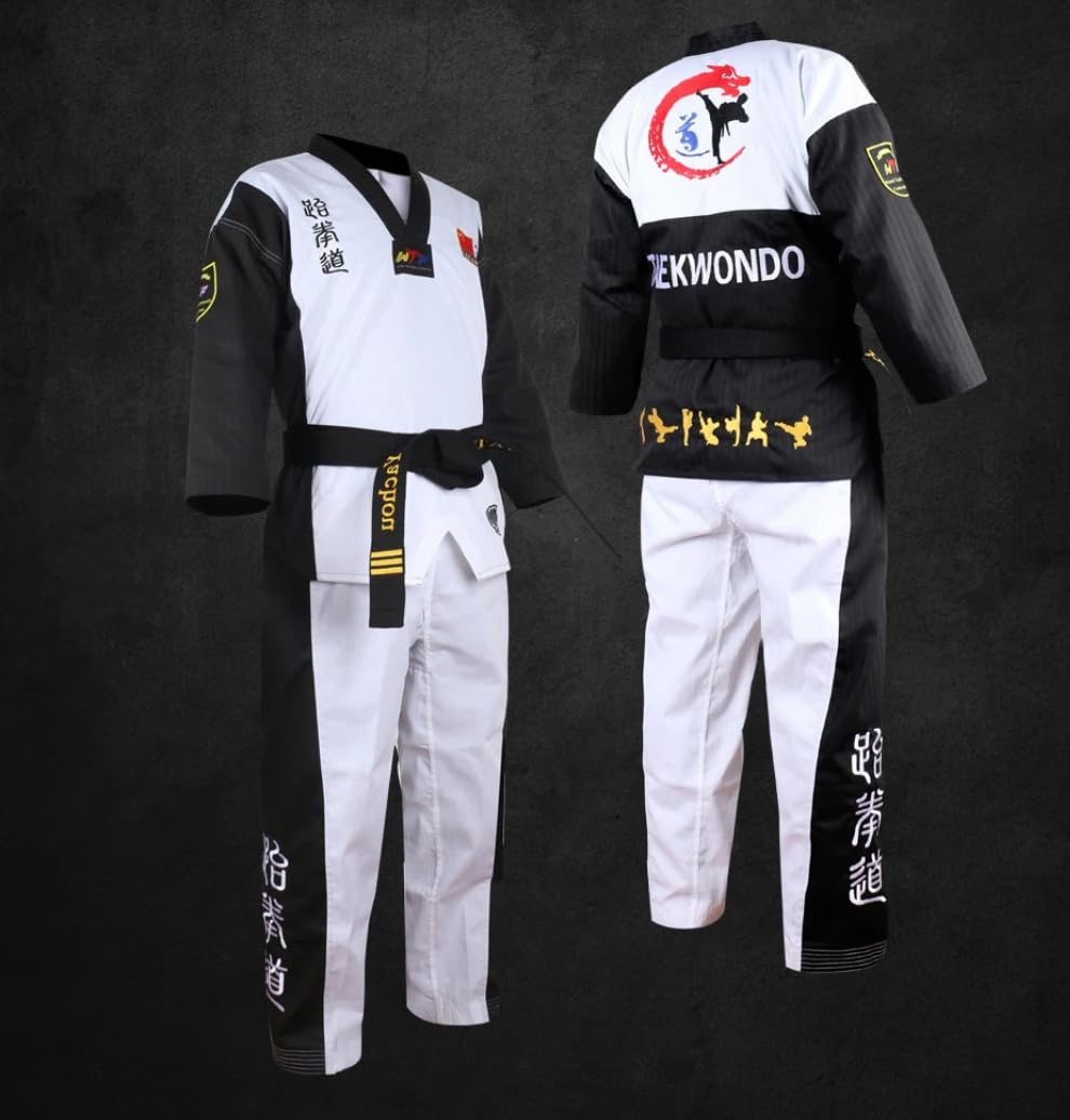 Taekwondo Gi Set DobokTaekwondo Standard Uniform TKD Traje con cinturón 150 cm