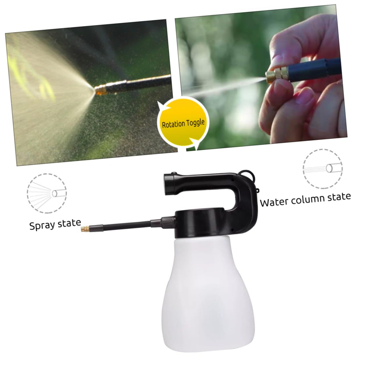 Happyyami Elektrische Gießkanne Mit Verstellbarer Kupferdüse Tragbare Automatische Sprühflasche USB-ladesprüher Für Garten Und Weiß