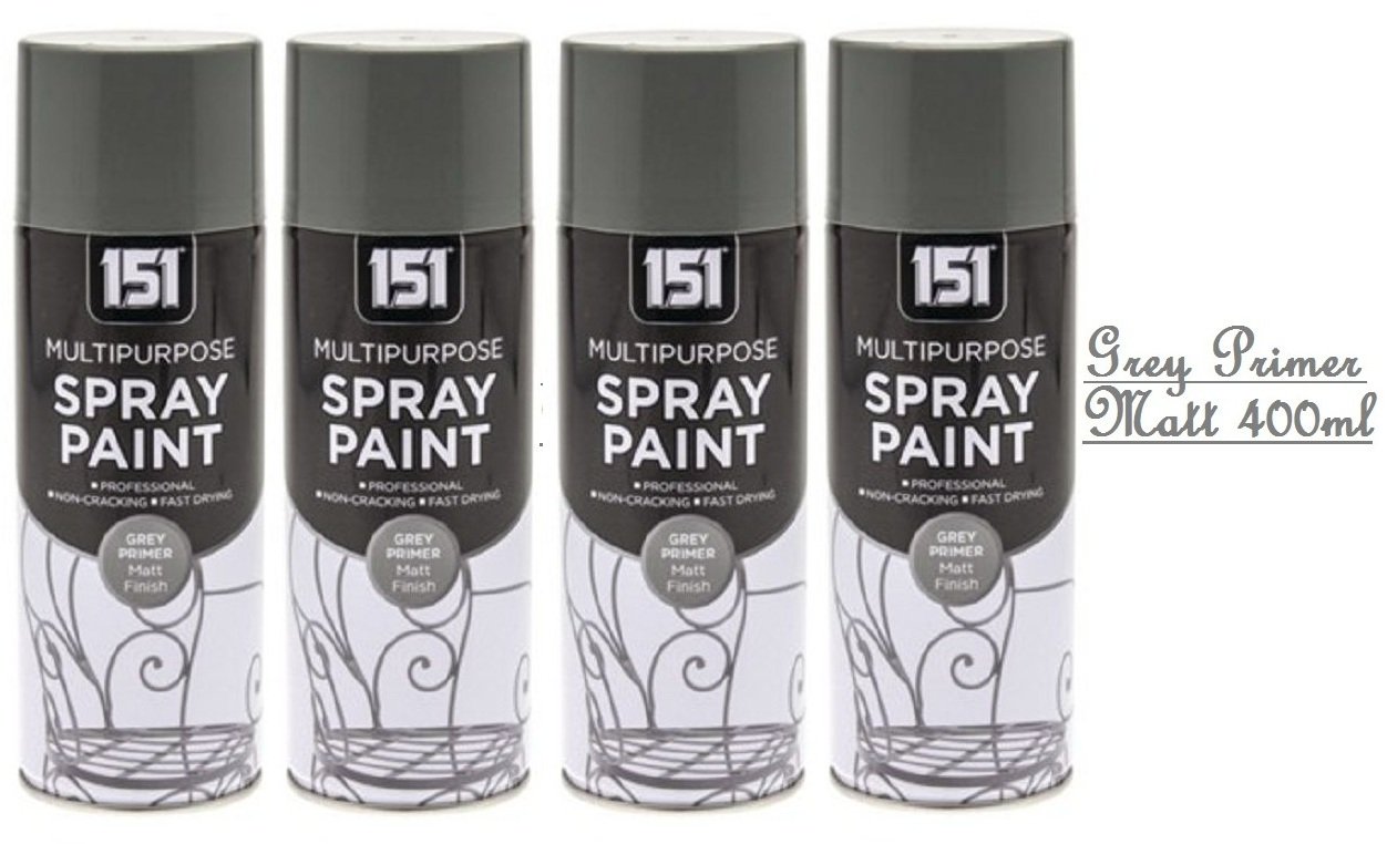 151 Professional Grey Primer Matt Multipurpose Spray Bike Car Fast Drying 400ml (4)