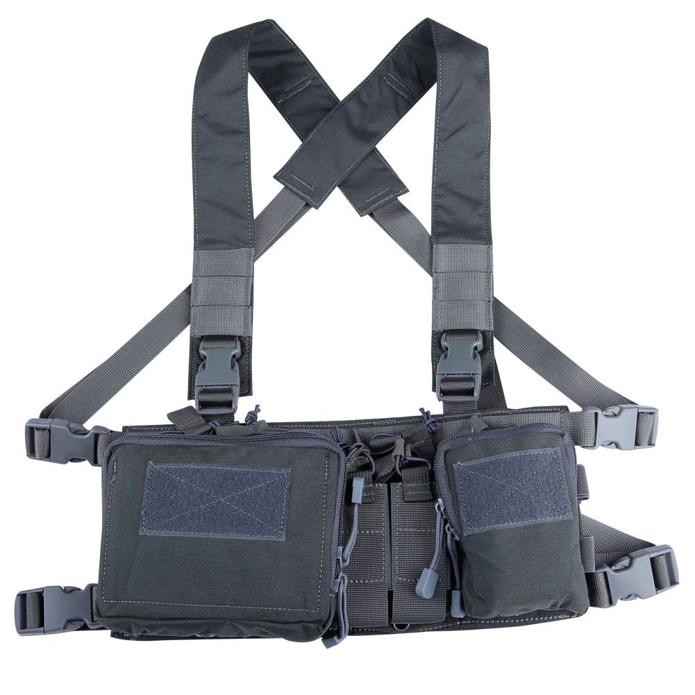 Lightweight Vest Military Recon Chest Rig with Molle Pocket Detachable Pouches
