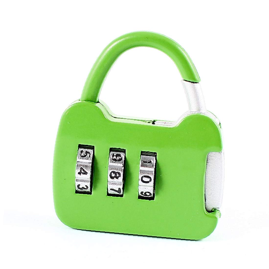 ZF4KPYTravel Suitcase Luggage Green Metal Handbag Shape Resettable 3 Digit Combination Lock Padlock(Maleta de viaje Equipaje Bolso de metal verde Forma reiniciable Candado de bloqueo de combinación d