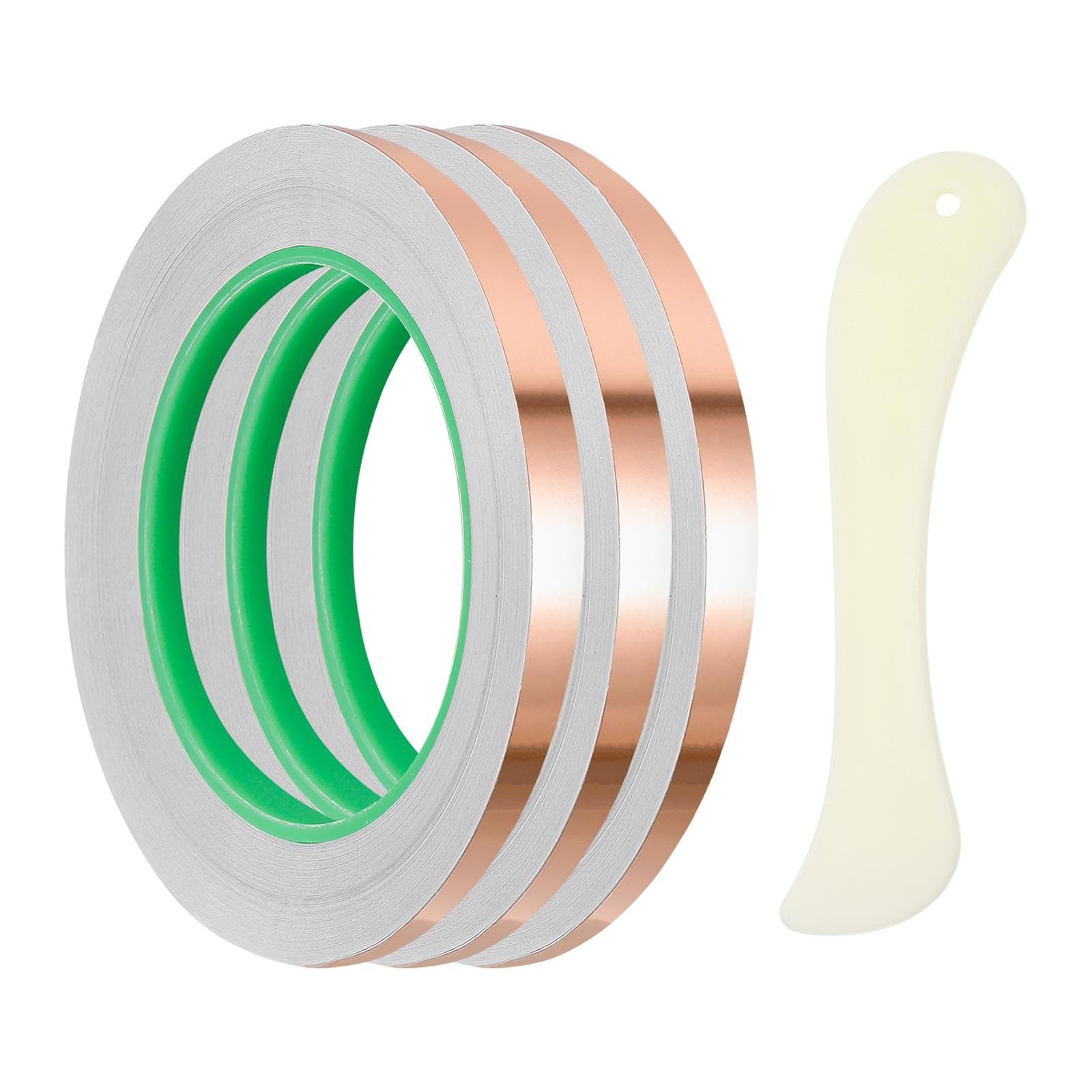 PATIKIL Copper Foil Tape, (0.47 Inch x 66 FT, Brass) (3 Set), Double Conductive Adhesive Tape with Correction Tool, Suit for - Guitar EMI/RFI Shielding/Electrical Repairs โ image 1