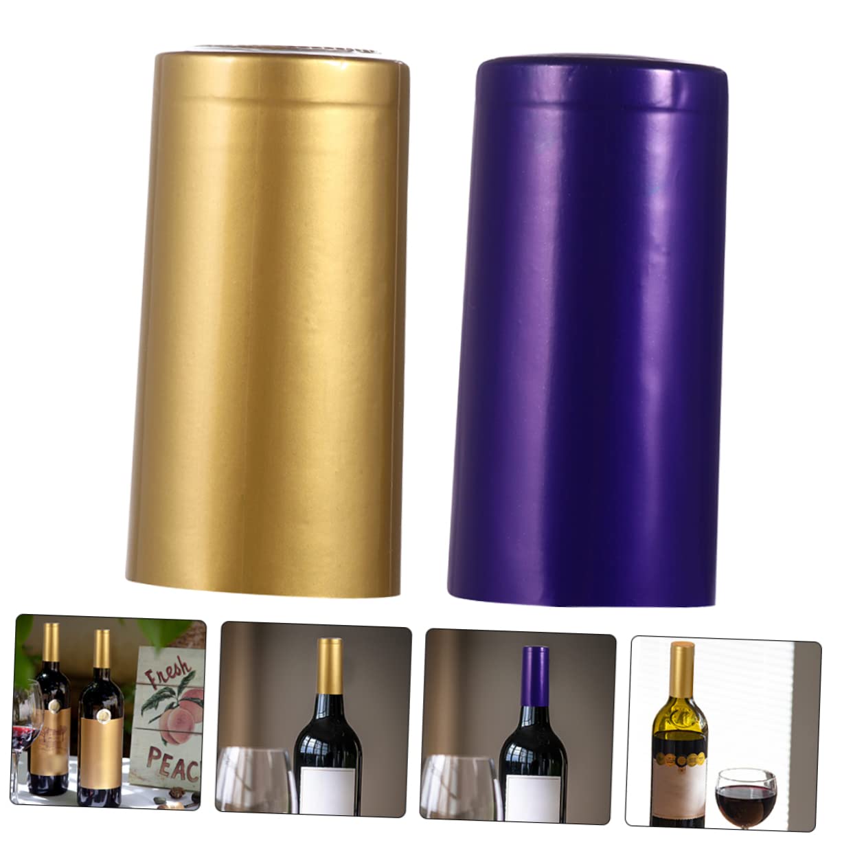 FUNOMOCYA 100pcs Pvc Heat Shrink Capsules for Wine Bottles Bottle Capsules Stopper Wine Shrink Wraps Home Wine Bottle Caps Sleeves