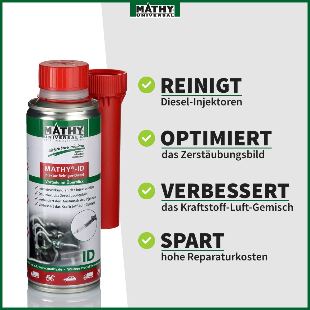 MATHY Diesel-Brennraum-Kur - Diesel Systemreiniger + Injektoren Reiniger Diesel - Bundle zur Reinigung von Einspritzdüsen & Brennraum - Diesel Additiv