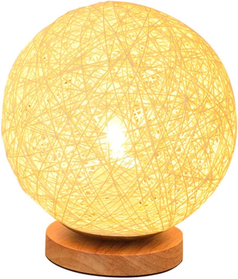 Cabilock Dimmable Rattan Ball Lamp Adjustable Night Light for Home Decor for Indoor Outdoor Gatherings Beige Color