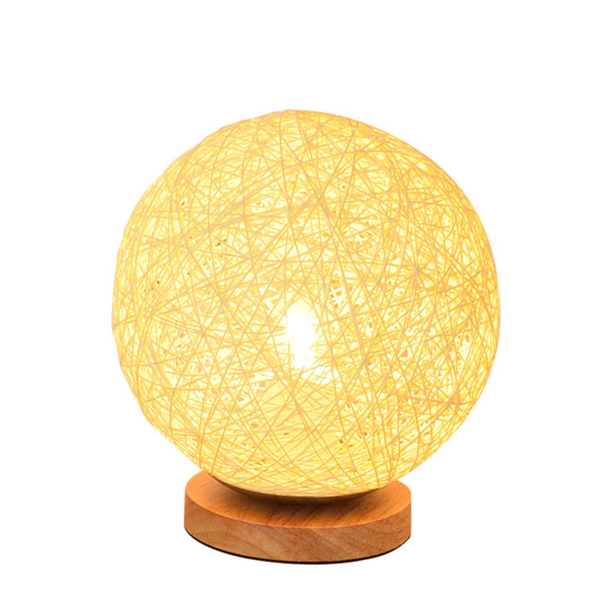 Cabilock Dimmable Rattan Ball Lamp Adjustable Night Light for Home Decor for Indoor Outdoor Gatherings Beige Color