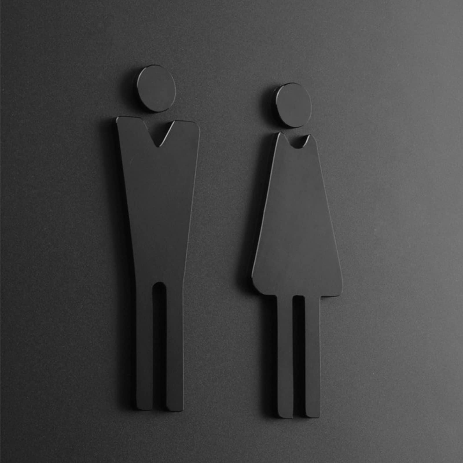 cartel para la puerta del baño, Letreros for baños de hombres y mujeres, letreros aluminio cepillado, decorativos for puertas baño, for oficinas, negocios restaurantes(A)