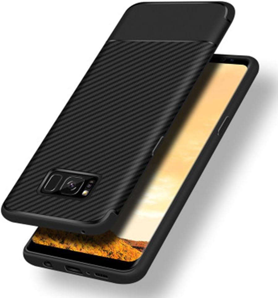 Compatible with Samsung Galaxy S8Plus Case Luxury 8s Phone Cases Gaxaly S 8 P Carbon Fiber Skin Glaxay Matte Galaxy8s Protective Cover 6.2 Inch (Black)