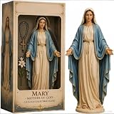 Jungfrau Maria Sammelfigur, gesegnete Mutter, Madonna, katholische religiöse Statue, Heilige Guadalupe, Kunstharz, handbemalt, Dekoration, christliches Gebet, Altar, Geschenk, Heimskulptur (1 Stück)