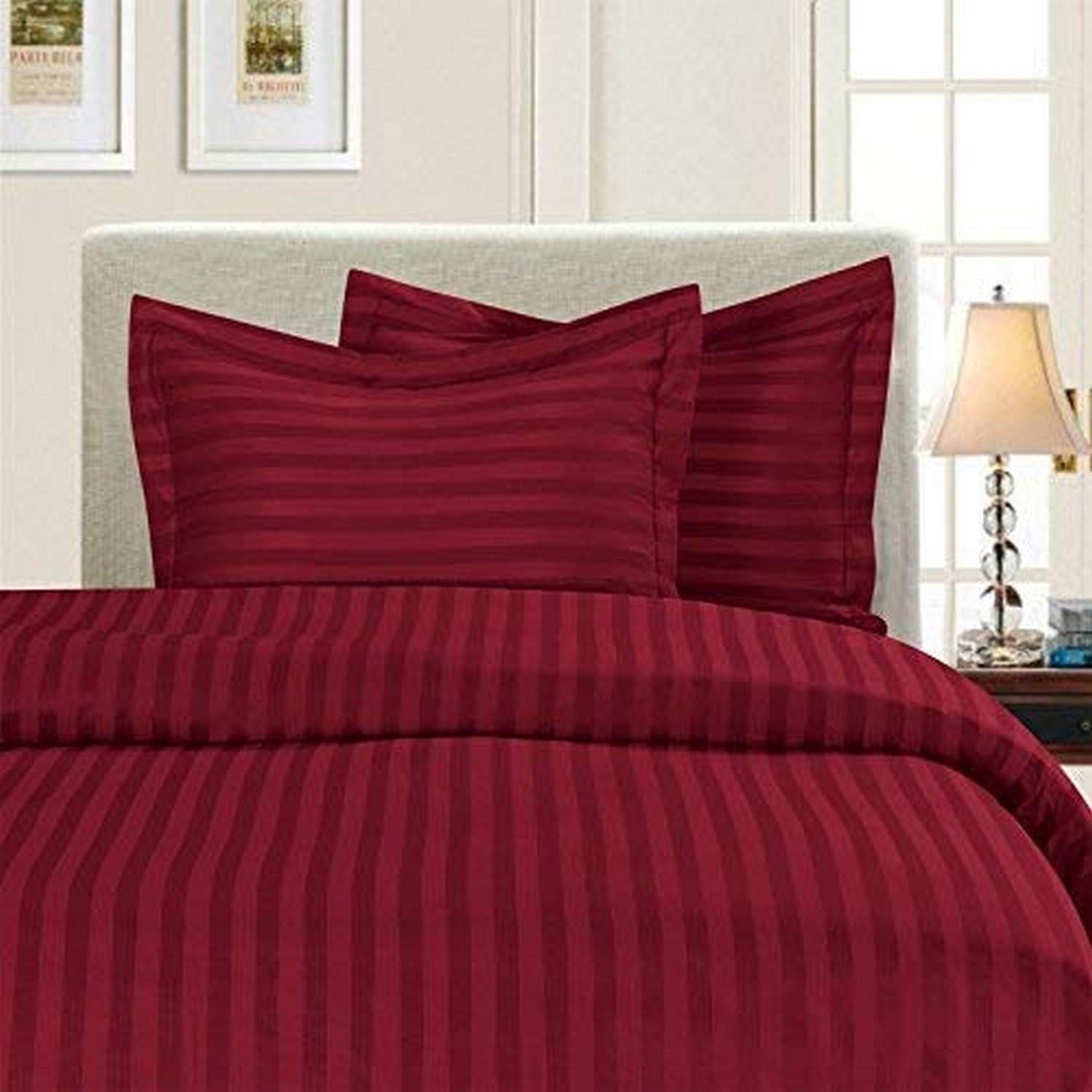 Amazon｜Elegant Comfort 高級ストライプ布団カバー2点セット - 1500 