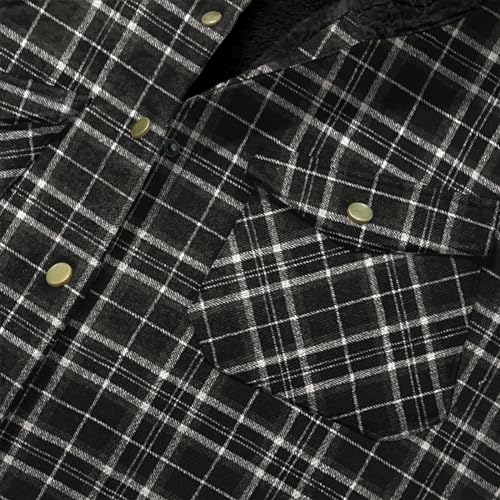 [Updated with Pockets] Womens Plaid Fleece Jacket Long Sleeve Button Down Hooded Jackets Warm Coat for Winter Fall3