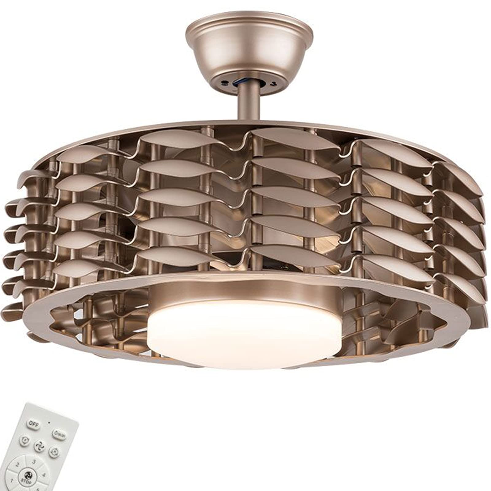 Ventilateur de plafond sans pales 55 cm avec éclairage LED dimmable et télécommande