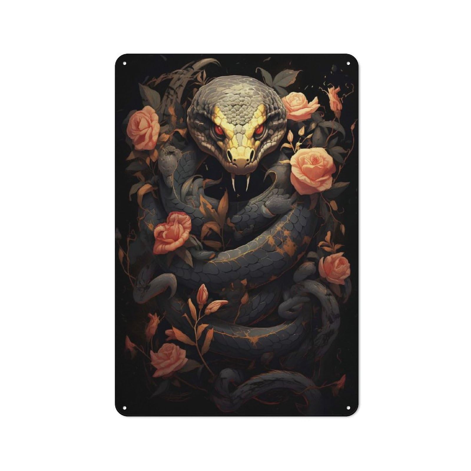 Vintage Ritual Python Metal Wall Sign 30x20cm, Shed Wall Plaque for Garage, Workshop, Shed Or Utility Room