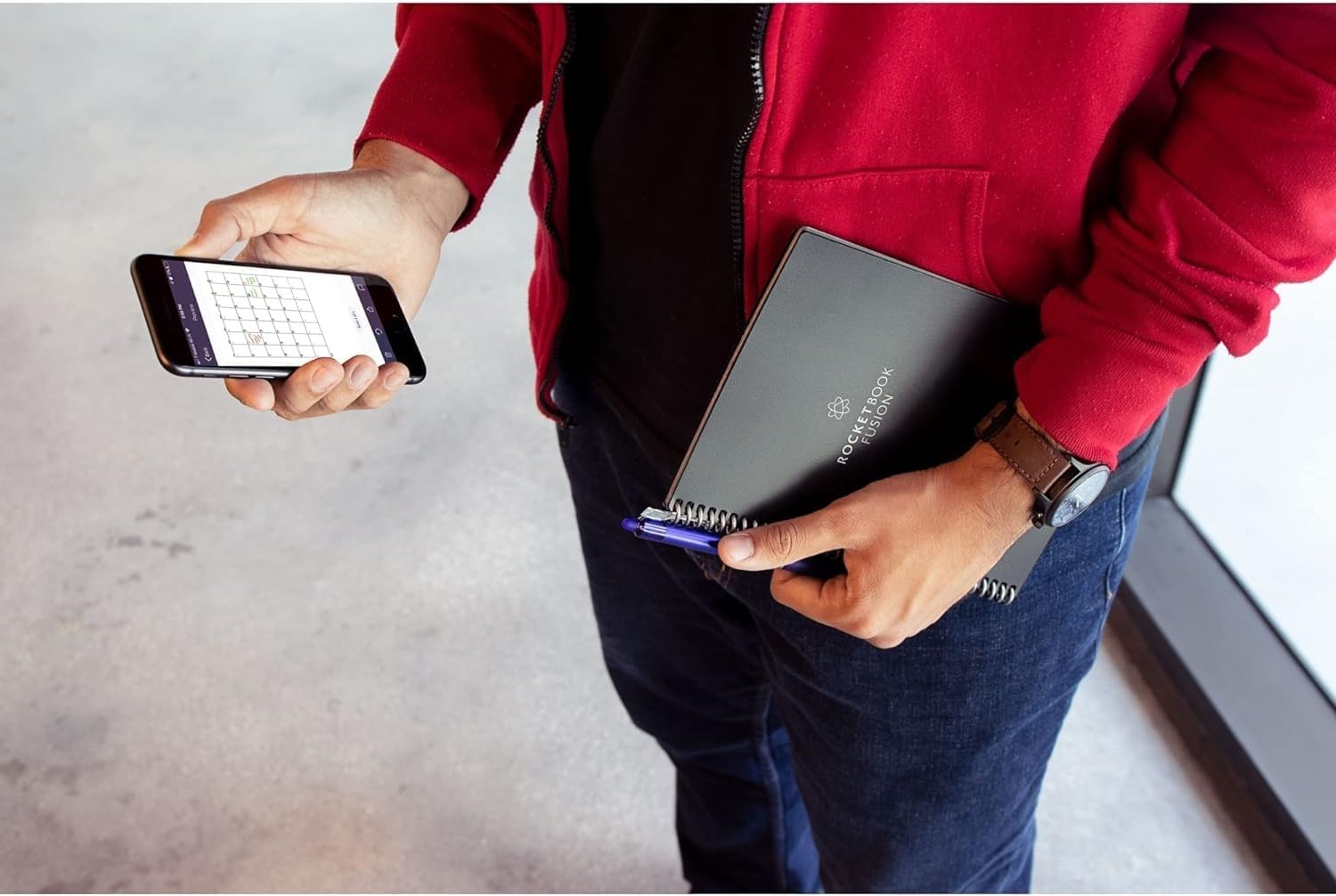 Rocketbook Fusion Smart Reusable Executive Size Notebook, 6" x 8-4/5", 7 Subjects, 21 Sheets, Teal