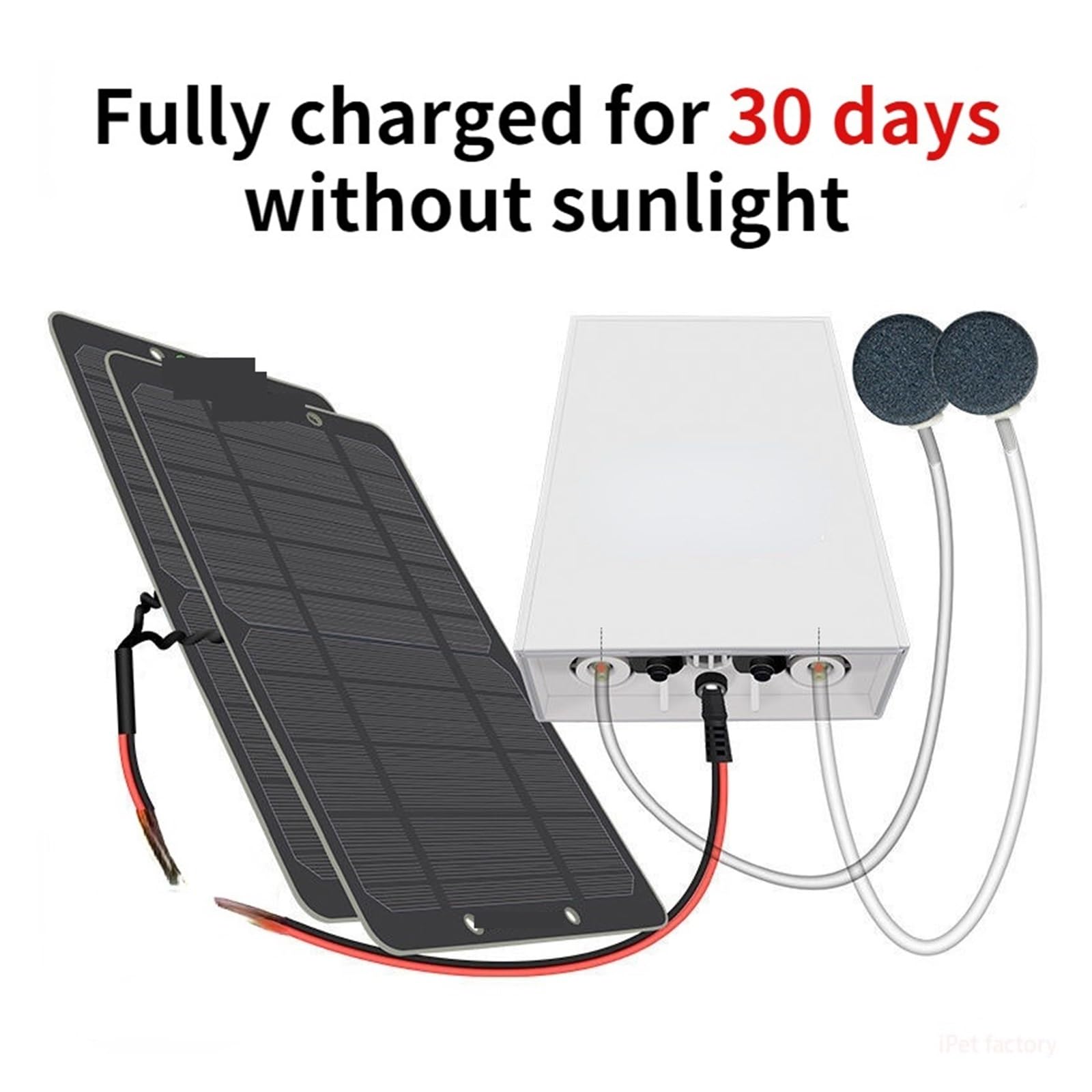 Pompe à eau à aération solaire Batterie lithium ultra-silencieuse Charge Plantes hydroponiques Pisciculture Oxygène Fish Tank Pompe à air Aquarium,Haute efficacité(Double 5w 22000ma)