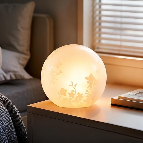 Miniatura 5 de Lámpara de mesa 8 pulgadas flor blanca