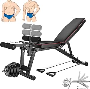Ab Exercise Bench Abdominal Workout Machine Foldable Sit Up Bench ...