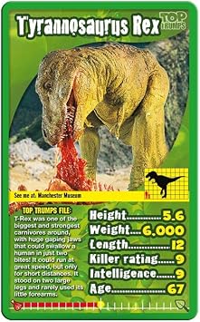Top Trumps Dinosaurs Classics Card Game, Learn About The Tyrannosaurus Rex, Stegosaurus, Giganotsaurus in This Educational Pack, Gift and Toy for Boys and Girls Aged 6 Plus