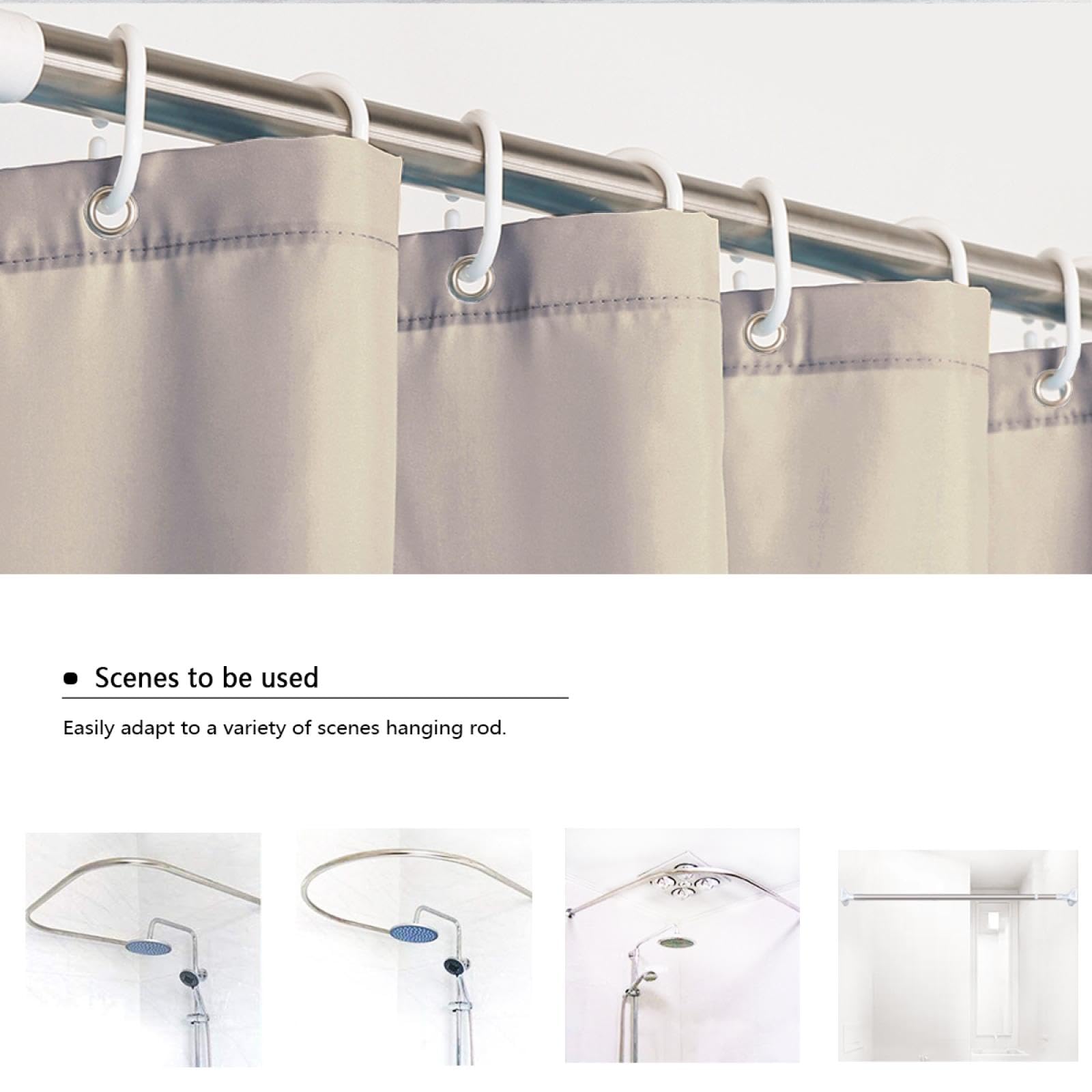 NYMB - Tenda da doccia in legno rustico, stile vintage, in legno, con 12 ganci, impermeabile per garage, 150 x 170 cm (porta in legno
