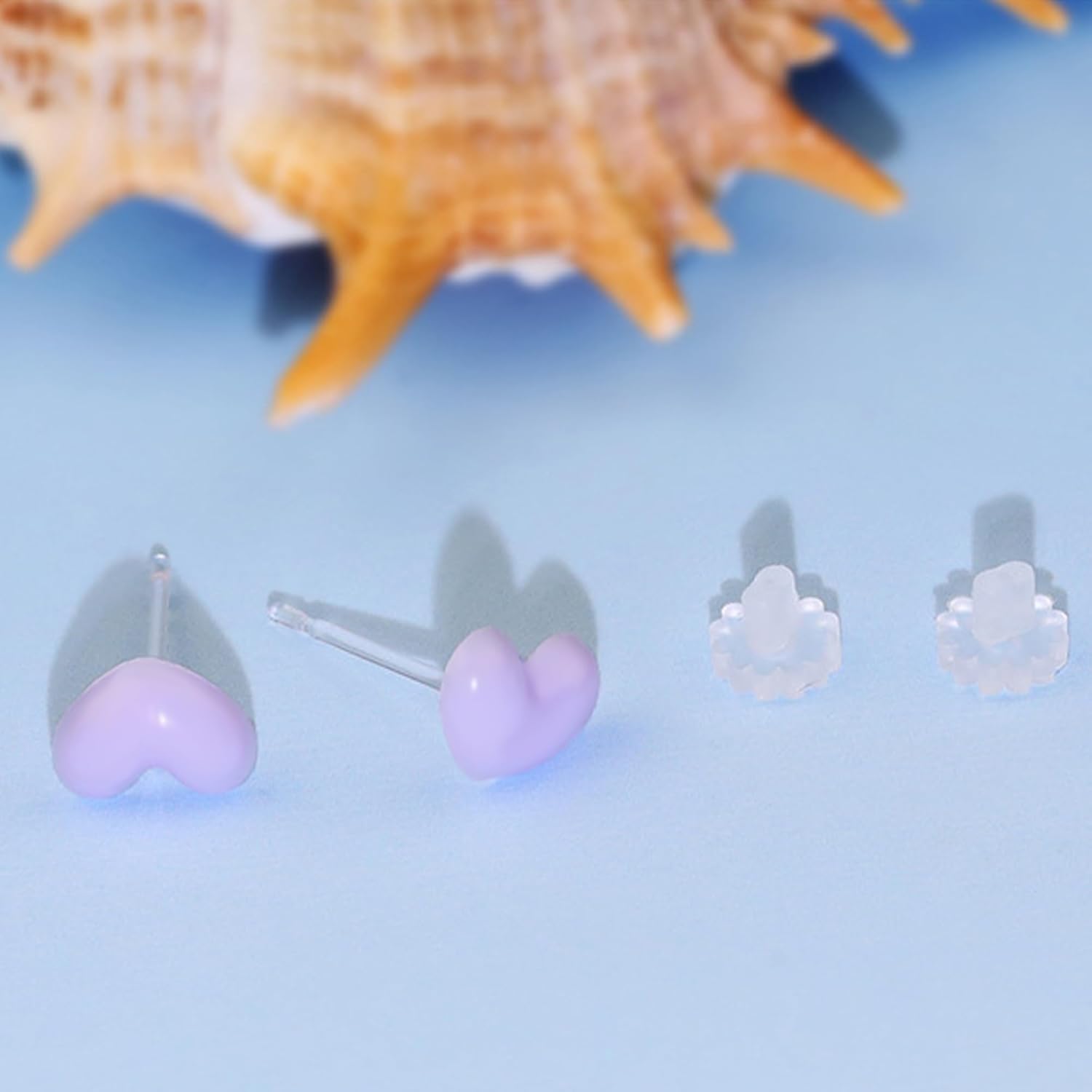 Plastic Earrings for Sensitive Ears Hypoallergenic Studs for Women - Image 7