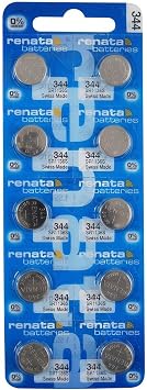Renata 344 SR1136SW Batteries - 1.55V Silver Oxide 344 Watch Battery 10 Count