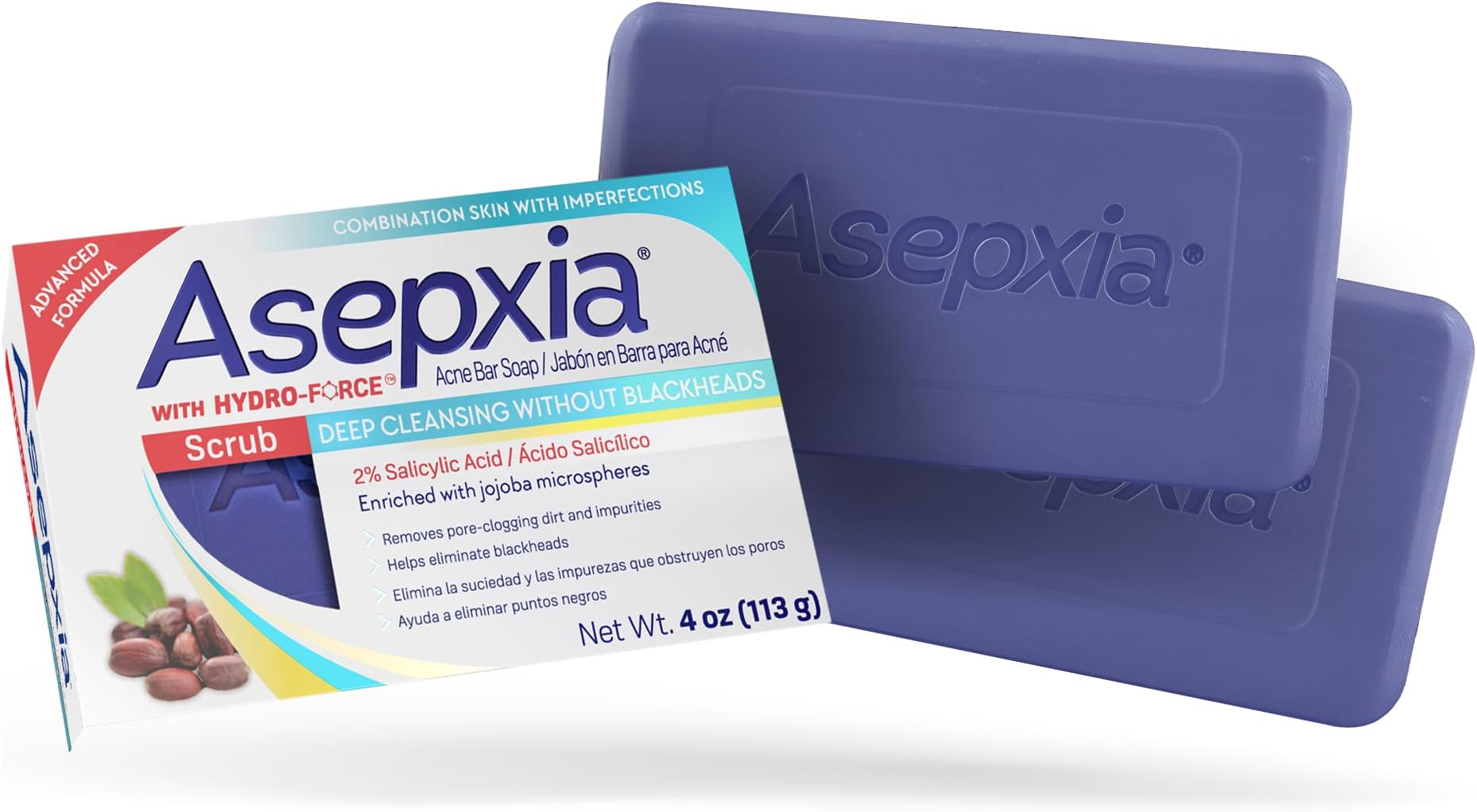 Pack of 2 : Asepxia Scrub Exfoliante Cleansing Bar Soap 4 oz (Pack of 2)