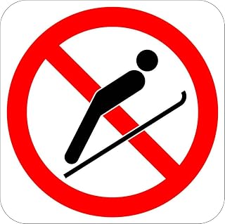 No Ski Jumping Recreation Parks Forestry Camping Label Decal Sticker 8"