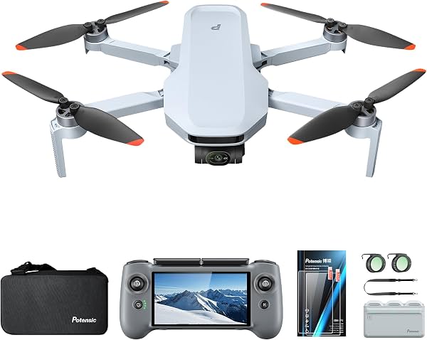 Potensic ATOM 2 Fly More Combo con RC PTD 1, dron con cámara 4K, foto 8K, transmisión 10KM, 96 min de vuelo, cardán de 3 ejes, seguimiento por IA, disparo vertical, filtro ND CPL, correa RC, protector de pantalla