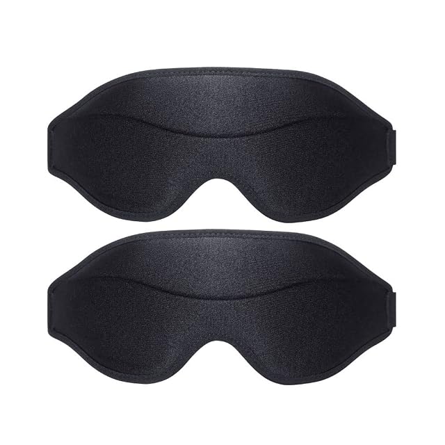 KANDUO 2 Pcs 3D Sleep Masks Sleeping Contoured Cup Eye Masks for Side Sleepers Light Blocking for Men