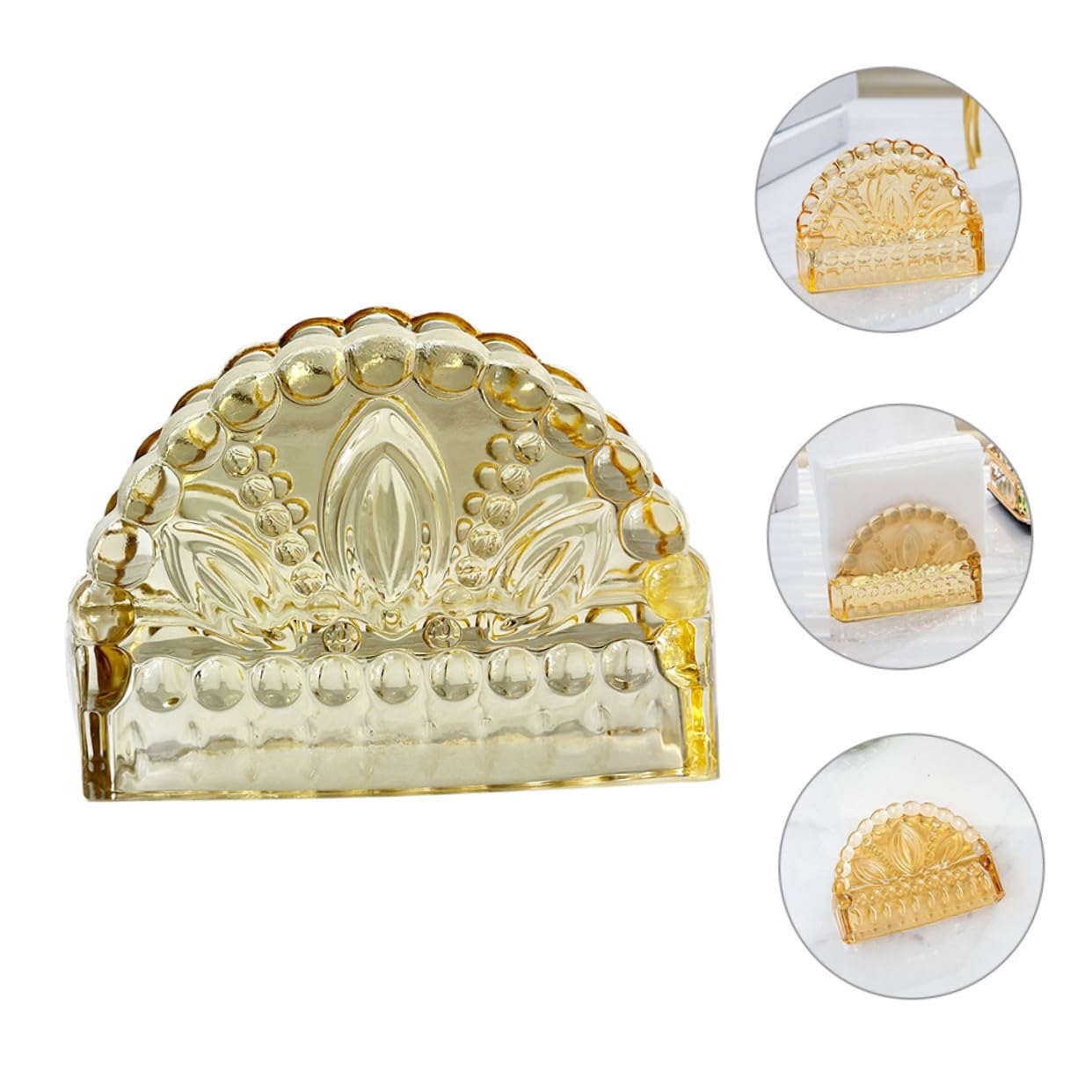 Soporte para Servilletas de Vidrio Dispensador Compacto y Estable para Mesa para Hogar Restaurante Bar y Hotel