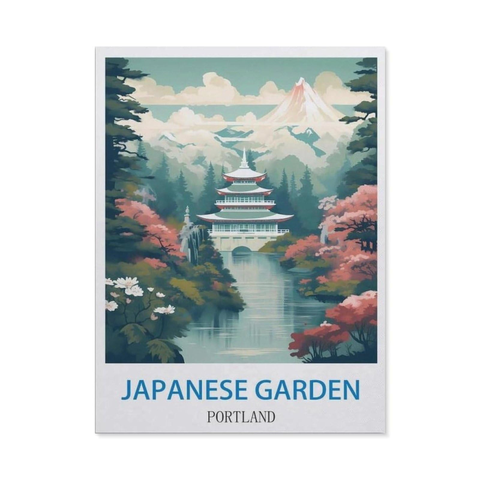 BEAYODKP 5D DIY Diamond Painting，Japanese Garden Portland（40 x 50 cm）