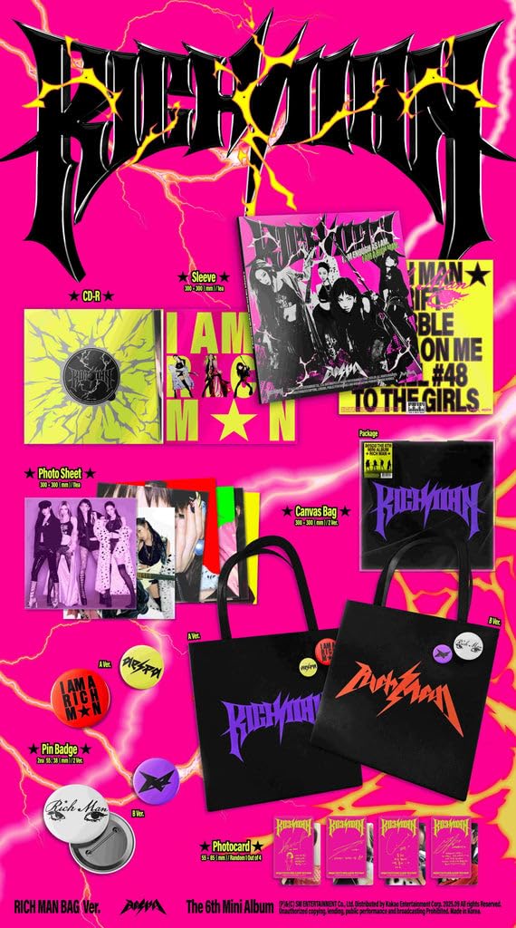 Amazon.com: aespa Rich Man [RICH MAN BAG ver.] 6th Mini Album (2