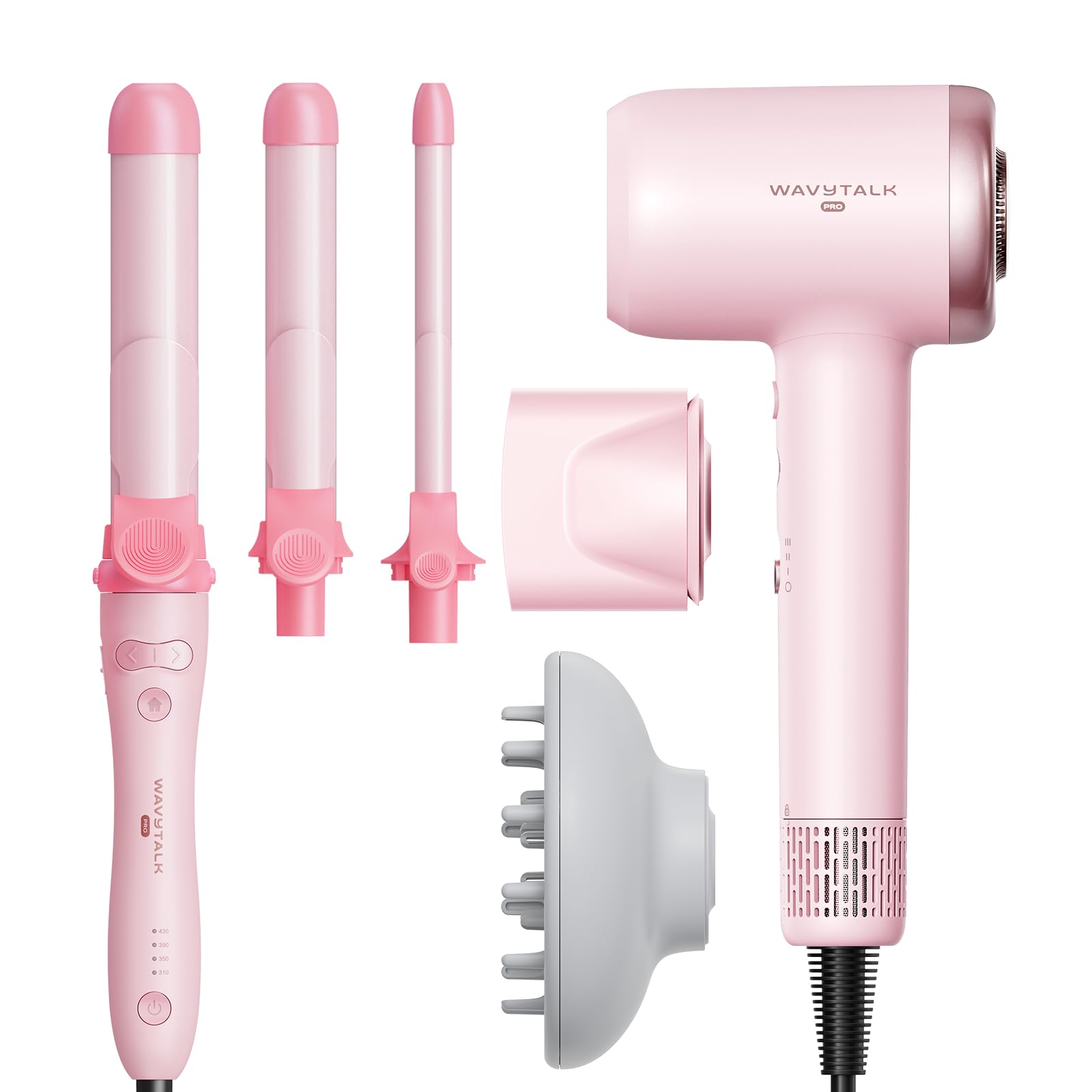 Wavytalk Rotating Curling Iron Set and Wavytalk Turblow Pro Fast Drying Blow Dryer