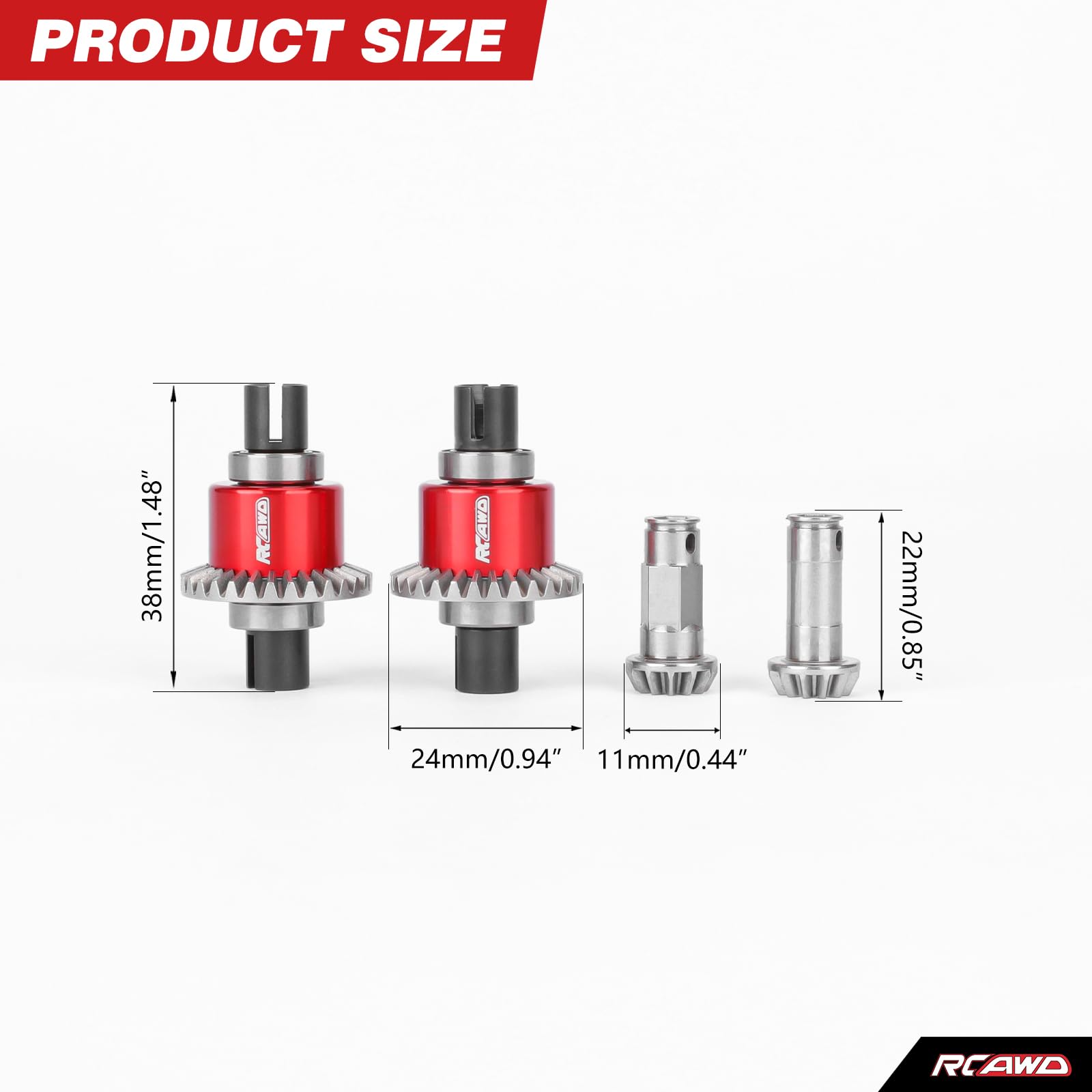 RCAWD Différentiel étanche 30T 0,8Mod avec engrenage principal 12T de remplacement pour ARA311177V2, pour Arrma 1/16 Mojave Grom 1/14 Typhon 1/18 Granite, Losi 1/12 Nascar Rempli d'huile de Nascar