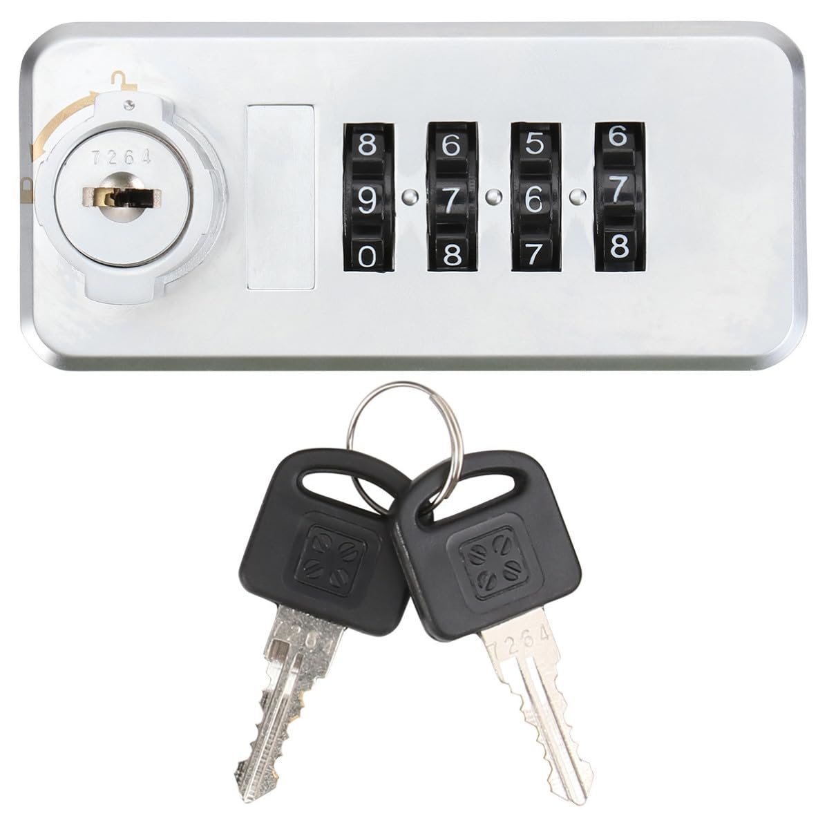 4 stelliges Kombinations Nockenschloss aus Zinklegierung Silber