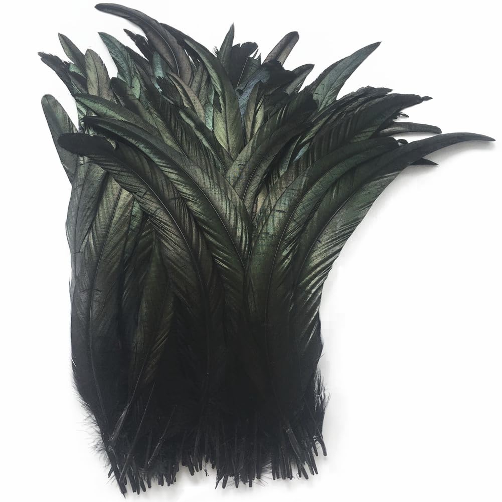 Sowder Black Rooster Coque Tail Feathers 11-14inch Lengh Pack of 50