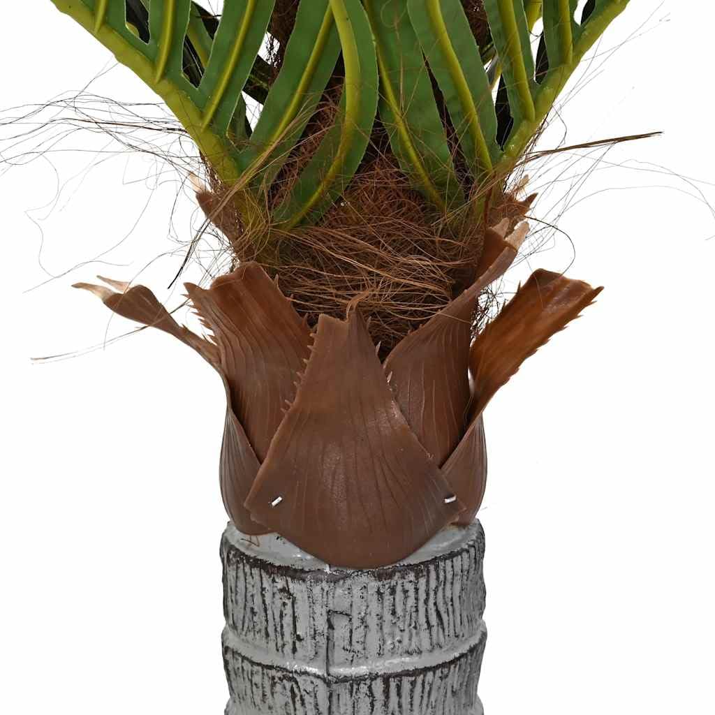 Palma artificiale, 150 cm, verde, con 12 foglie in PEVA, tronco di legno di abete, struttura stabile, ideale come decorazione per soggiorno, ufficio, balcone, giardino, look naturale