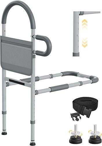 Rieles de cama para adultos mayores, asa de cama, barandillas para adultos mayores, pasamanos de cama con bolsillo de almacenamiento y mango