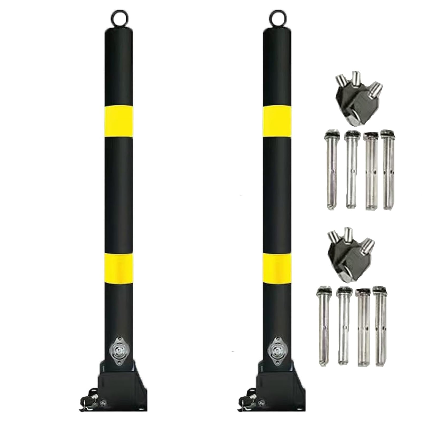 DUANHOZ Steel Folding Safety Bollard - Reflective Traffic Delineator for Parking and Driveway Safety