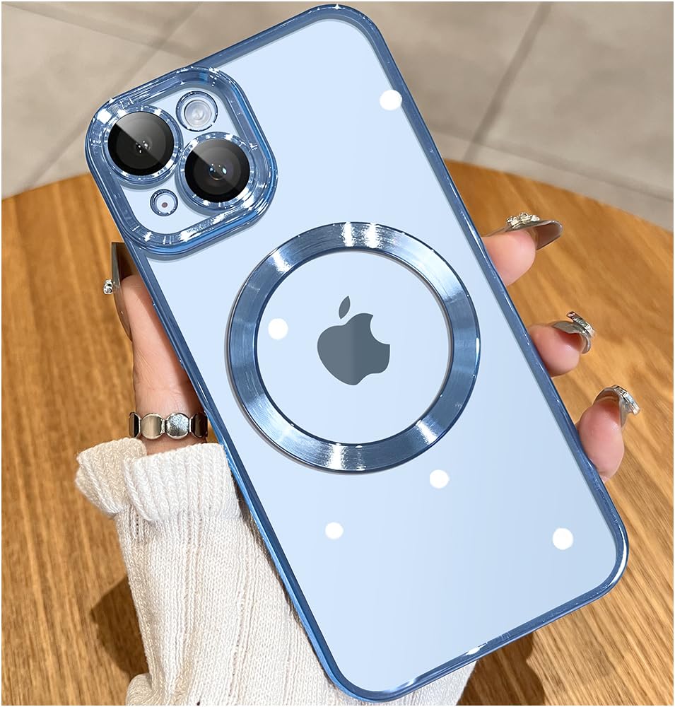 Phoona Magnética Funda Con Cordón Para IPhone 15 Plus 6,7" Con 2 Piezas De Vidrio