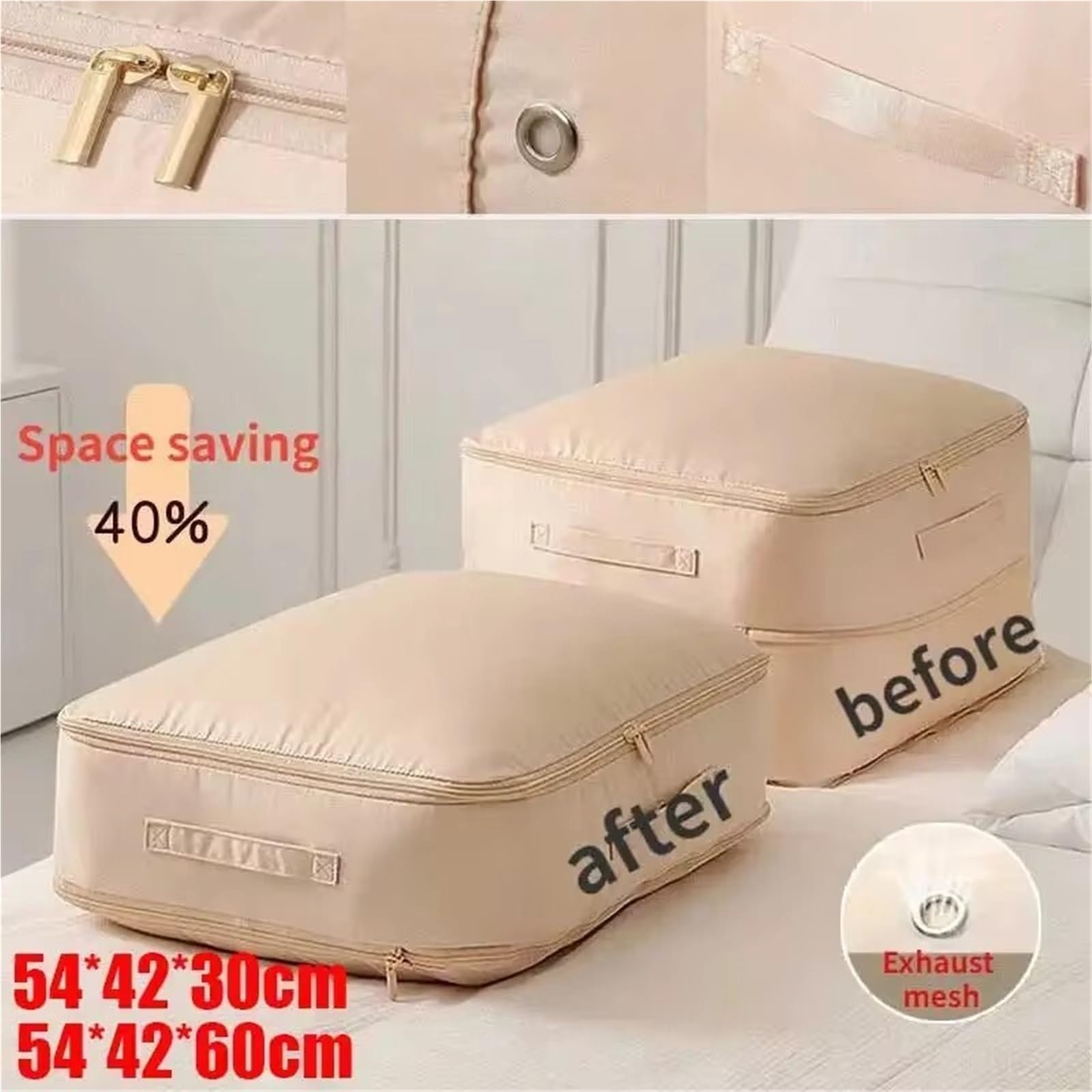 Bolsas Vacio Ropa Bolsa de compresión grande | Colcha ropa armario organizador Storagepouch Ultra ahorro de espacio uno mismo(Blue-L)