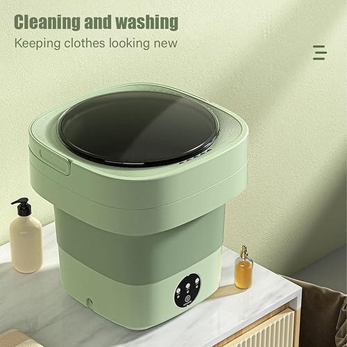 Miniatura 2 de FEMUN, Lavadora portátil, lavadora plegable, mini lavadora, pequeña lavadora portátil, para ropa interior, calcetines, se puede temporizar, lavar y