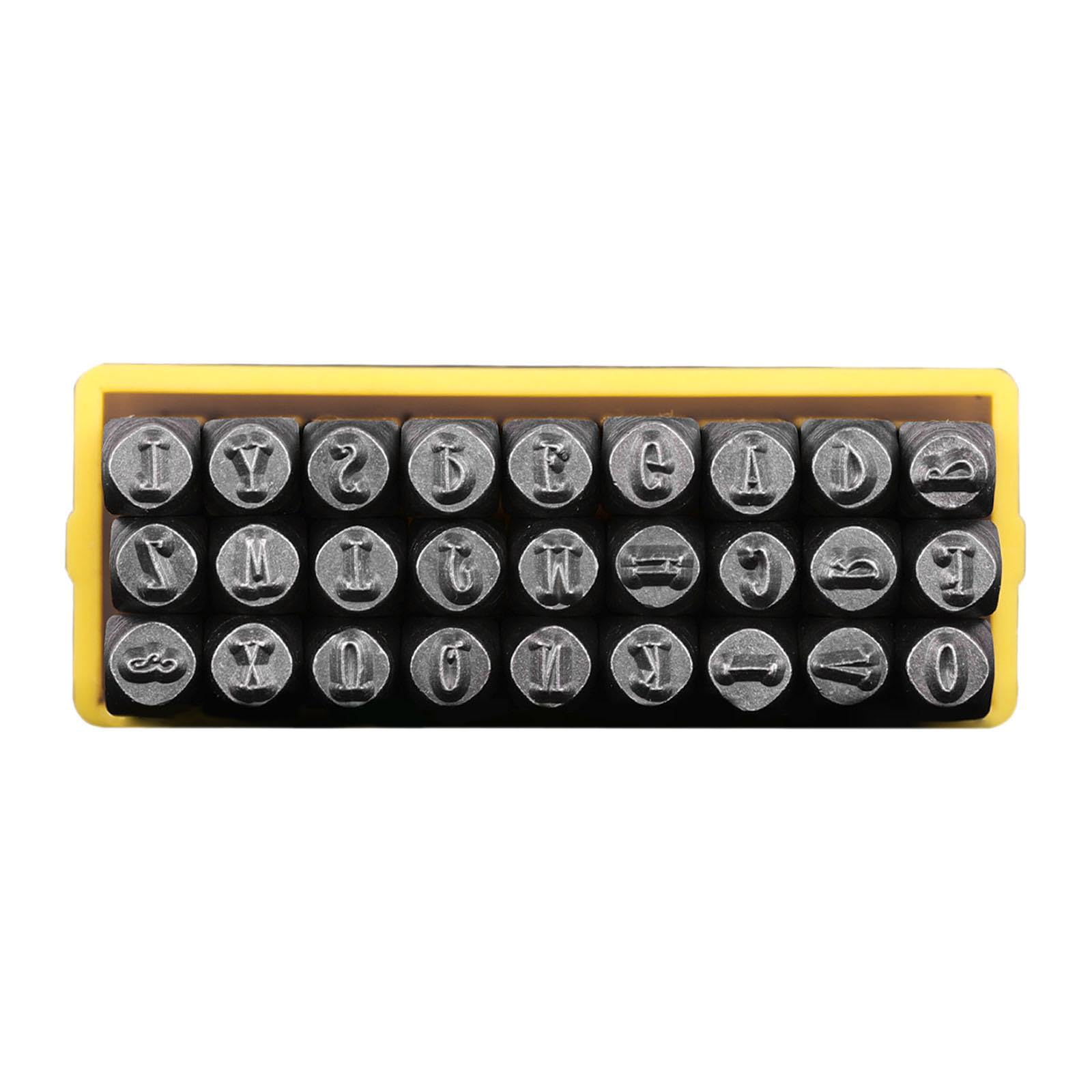 Elnwnnkc 3mm Metal Number/Letter Stamper Metal Leather Punching Tool for Leather Embossing Jewelry Making Carbon Steel Stamping