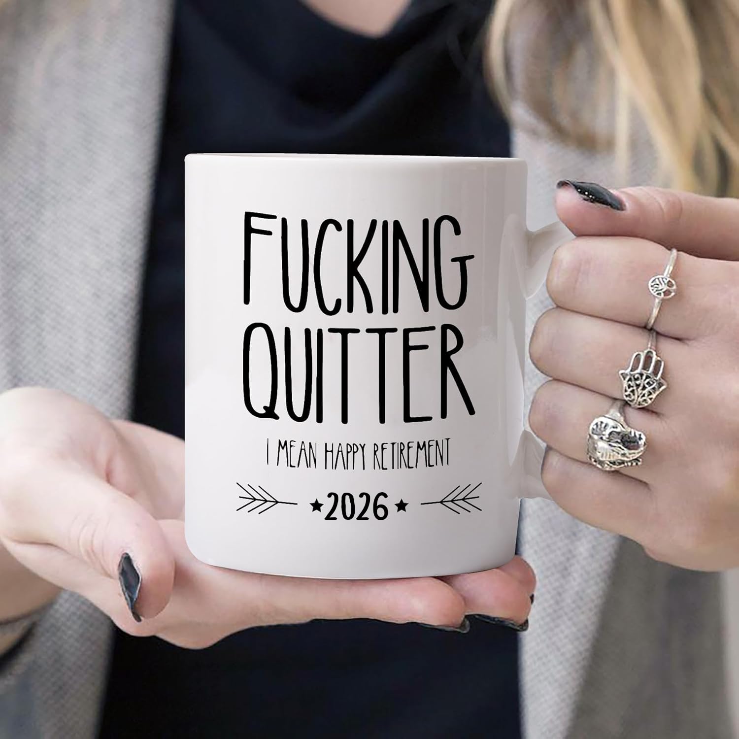 Divertido regalo de jubilación para hombres - Fucking Quitter I Mean Happy Retirement Taza de jubilación para papá, regalo de jubilación para Coworker Cup, taza de café, regalo de jubilación de 11 oz
