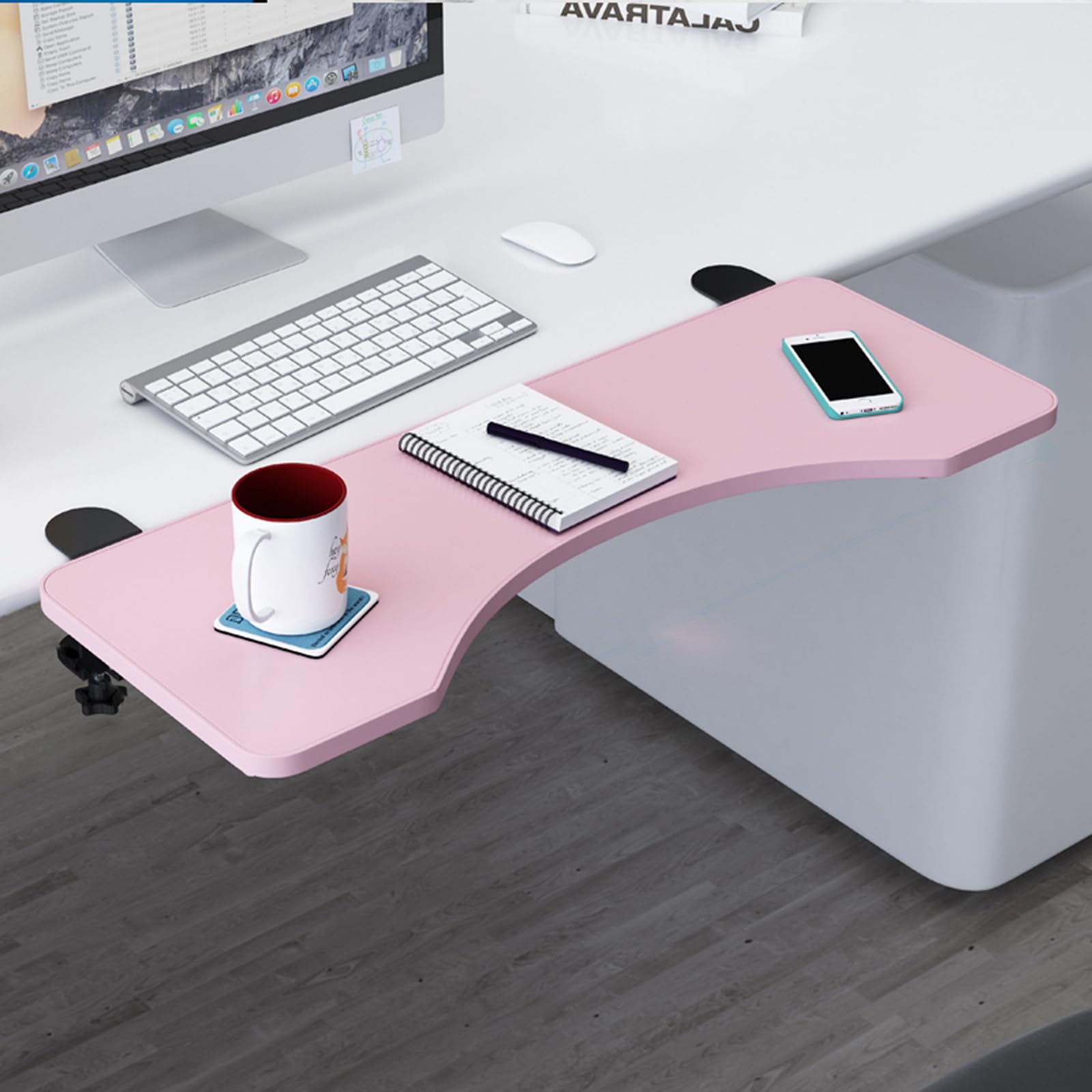 Chaoyilian Table Mount Armrest Shelf,Computer Desk Extender,Desktop Keyboard Extender,Ergonomics Desk Extender Tray,Foldable,Keyboard Extender For Desk Clamp On,Armrest Support For Home And Office