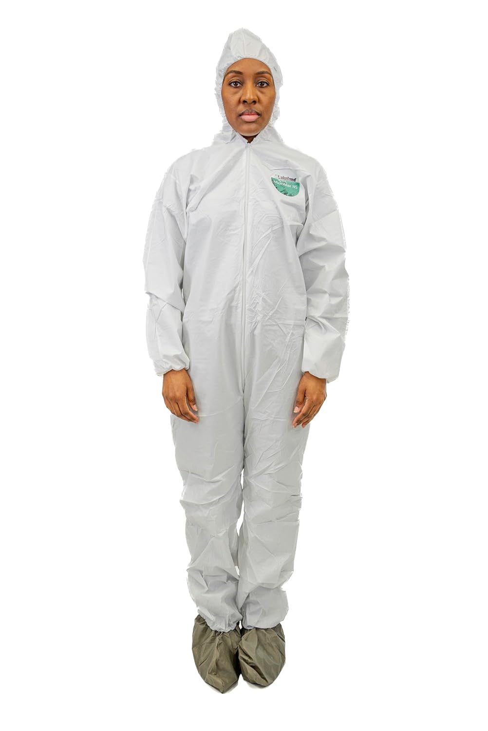 Lakeland MicroMax Head-to-Toe Protective Coverall, Attached Hood, Boots, Full Zipper Closure and Elastic Wrists/Ankles, White, 3X-Large (1 Pack)
